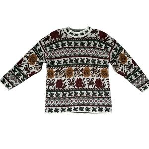Headliners Vintage Sweater Floral Print Multicolor Size Medium